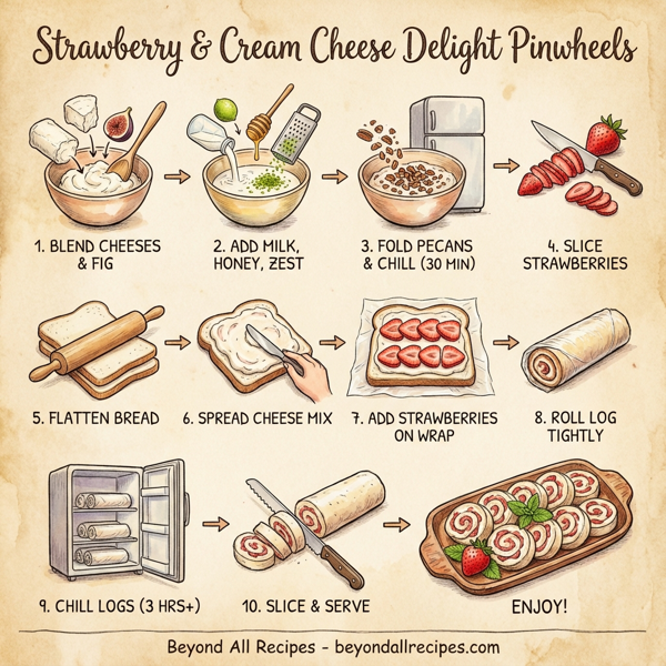 Strawberry & Cream Cheese Delight Pinwheels instructions