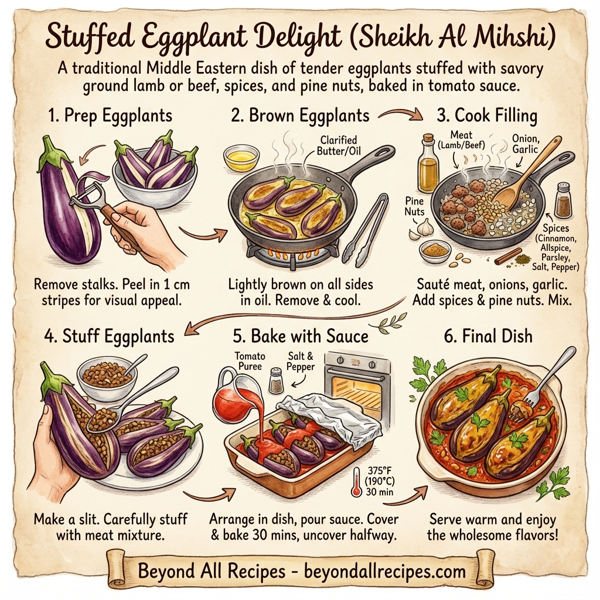 Stuffed Eggplant Delight (Sheikh Al Mihshi) instructions