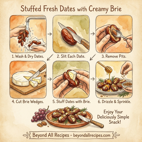 Stuffed Fresh Dates with Creamy Brie instructions