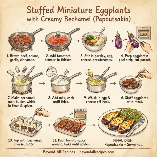 Stuffed Miniature Eggplants with Creamy Bechamel instructions