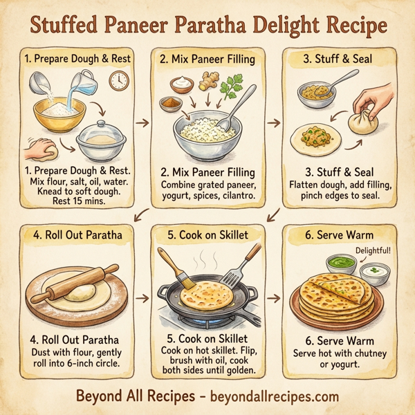 Stuffed Paneer Paratha Delight instructions
