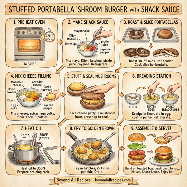 Stuffed Portabella 'Shroom Burger with Shack Sauce instructions