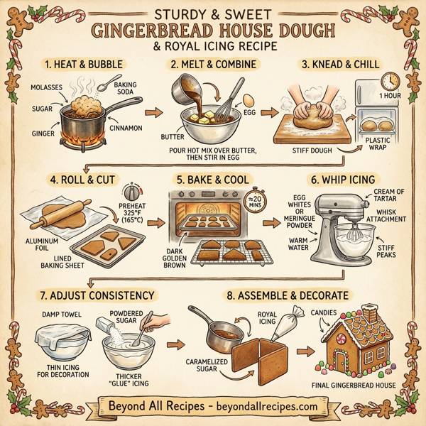 Sturdy & Sweet Gingerbread House Dough and Royal Icing instructions