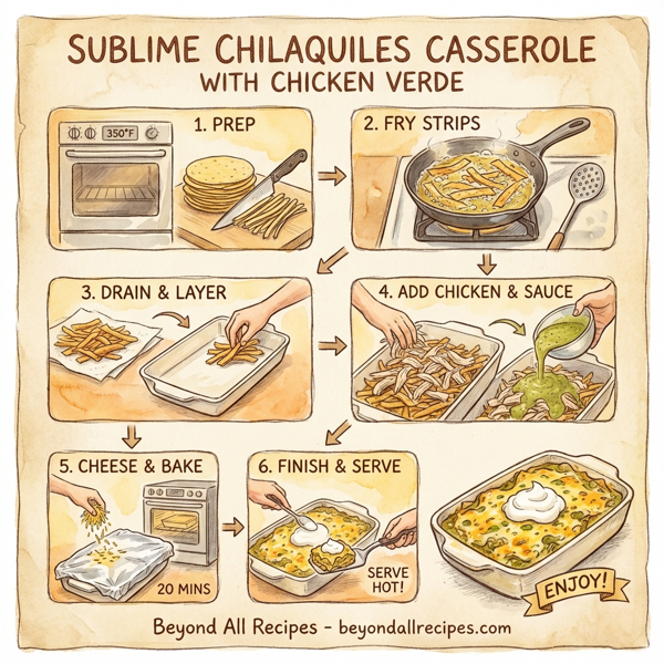 Sublime Chilaquiles Casserole with Chicken Verde instructions