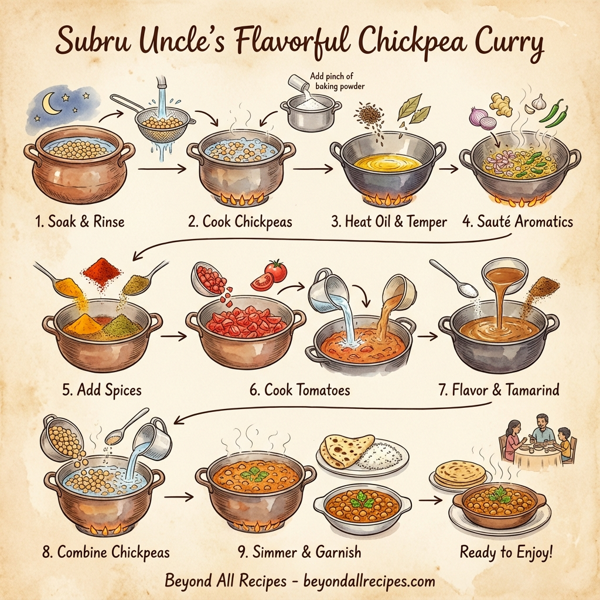Subru Uncle's Flavorful Chickpea Curry instructions