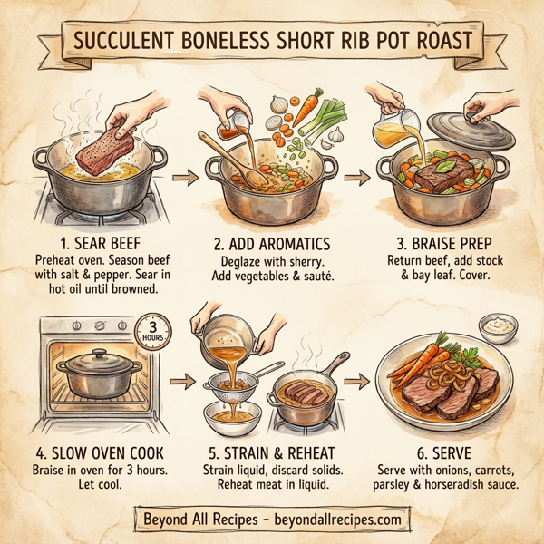 Succulent Boneless Short Rib Pot Roast instructions