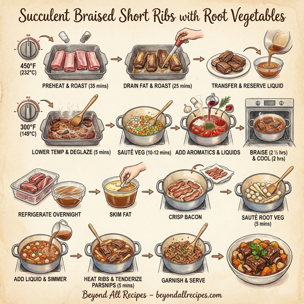 Succulent Braised Short Ribs with Root Vegetables instructions