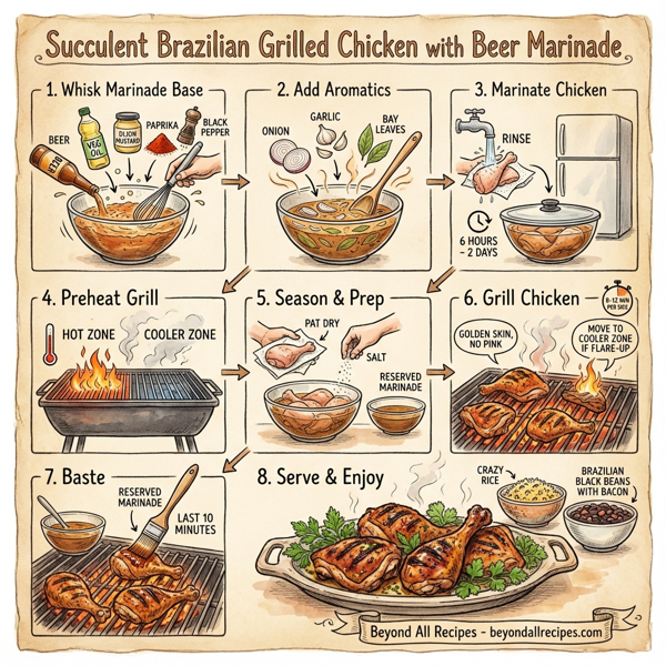 Succulent Brazilian Grilled Chicken with Beer Marinade instructions