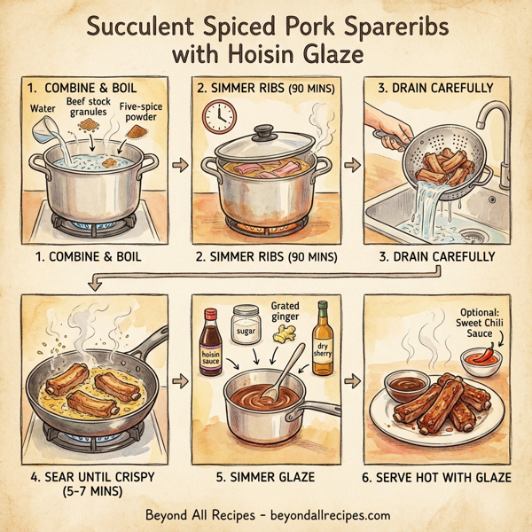 Succulent Spiced Pork Spareribs with Hoisin Glaze instructions