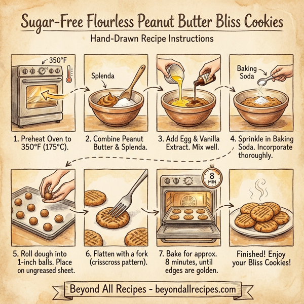 Sugar-Free Flourless Peanut Butter Bliss Cookies instructions