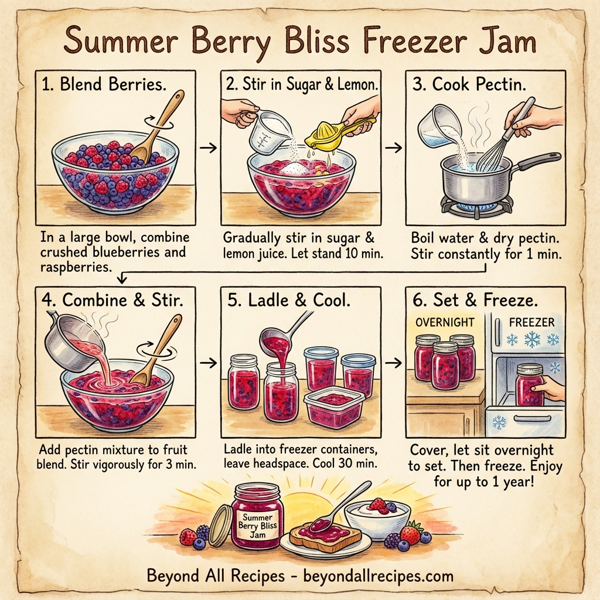 Summer Berry Bliss Freezer Jam instructions