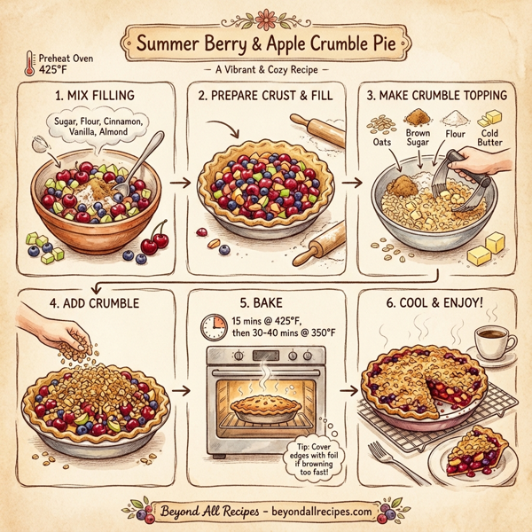 Summer Berry & Apple Crumble Pie instructions