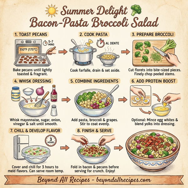 Summer Delight Bacon-Pasta Broccoli Salad instructions