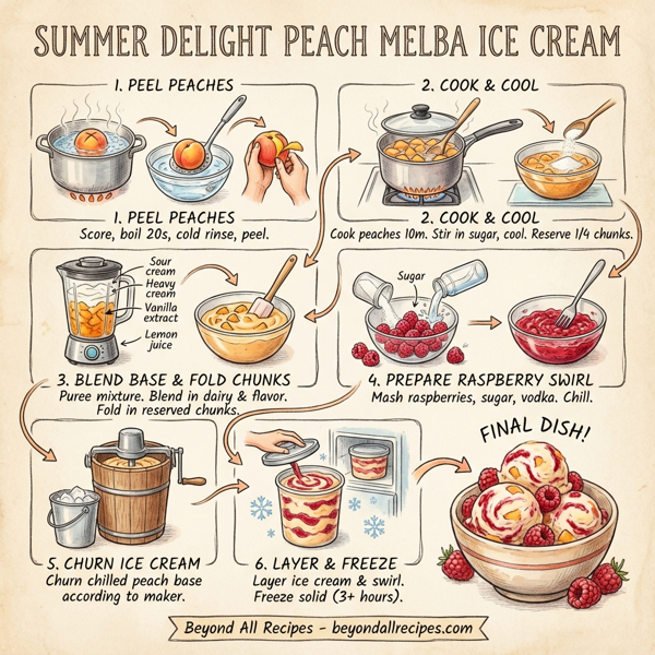 Summer Delight Peach Melba Ice Cream instructions