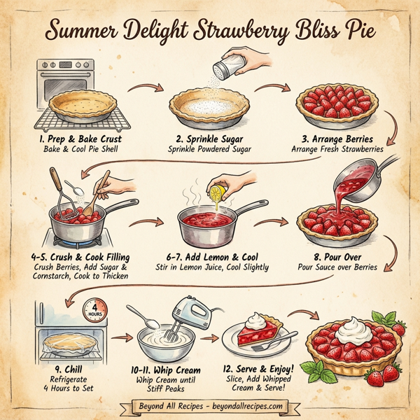 Summer Delight Strawberry Bliss Pie instructions