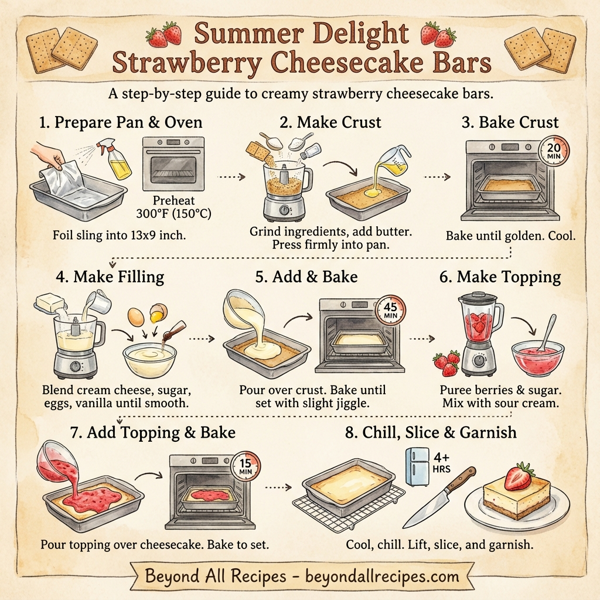 Summer Delight Strawberry Cheesecake Bars instructions