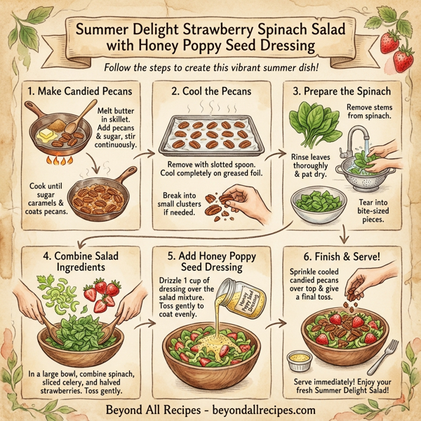 Summer Delight Strawberry Spinach Salad with Honey Poppy Seed Dressing instructions