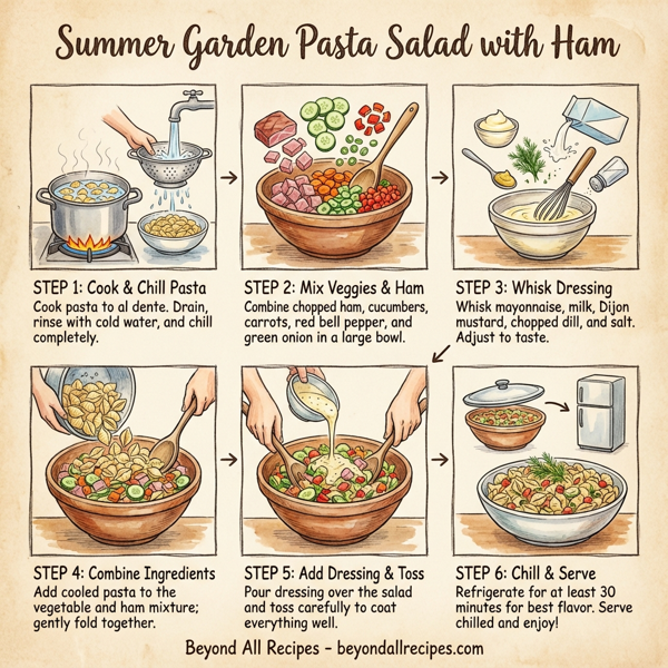 Summer Garden Pasta Salad with Ham instructions