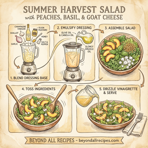 Summer Harvest Salad with Peaches, Basil, and Goat Cheese instructions