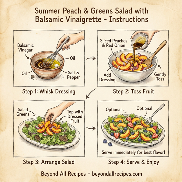 Summer Peach & Greens Salad with Balsamic Vinaigrette instructions