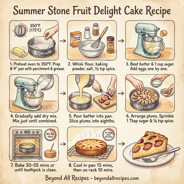 Summer Stone Fruit Delight Cake instructions