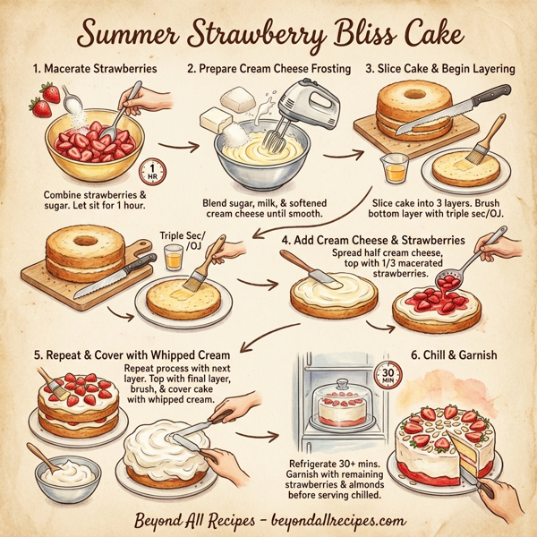 Summer Strawberry Bliss Cake instructions