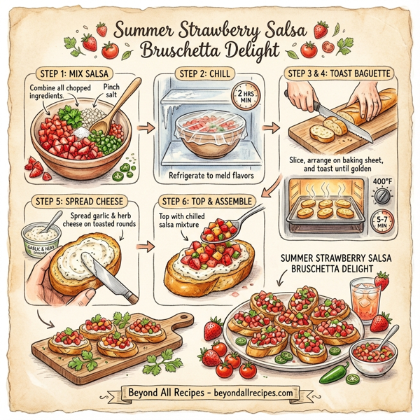 Summer Strawberry Salsa Bruschetta Delight instructions