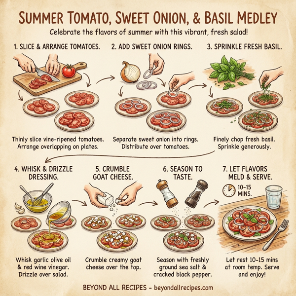 Summer Tomato, Sweet Onion, and Basil Medley instructions