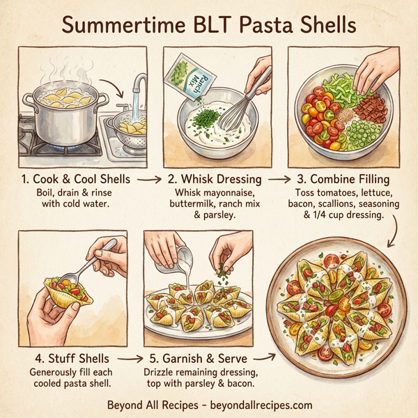 Summertime BLT Pasta Shells instructions