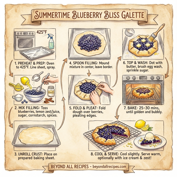 Summertime Blueberry Bliss Galette instructions