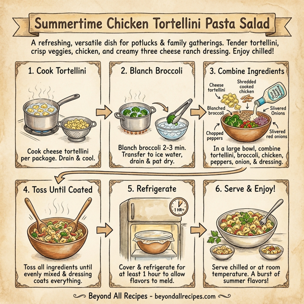 Summertime Chicken Tortellini Pasta Salad instructions