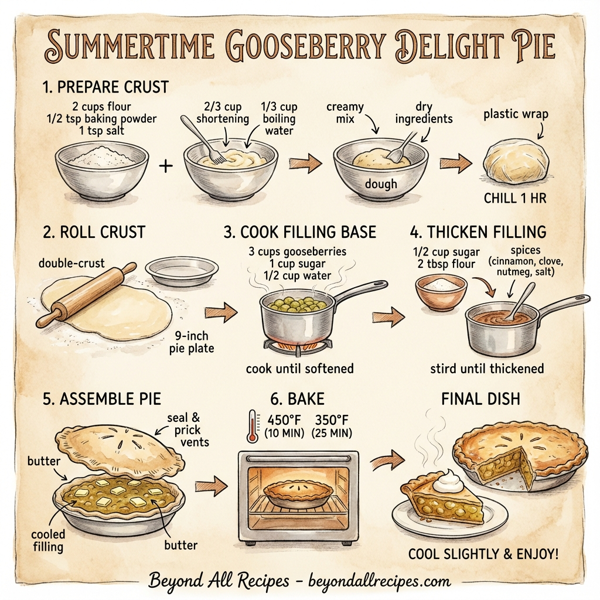 Summertime Gooseberry Delight Pie instructions