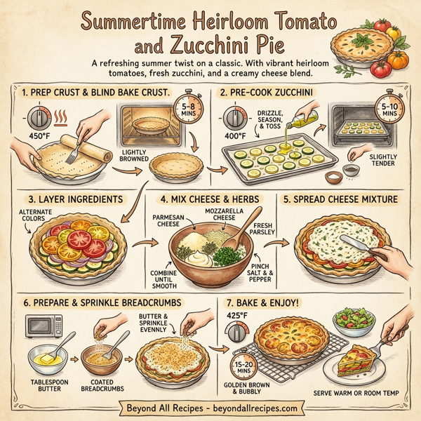 Summertime Heirloom Tomato and Zucchini Pie instructions