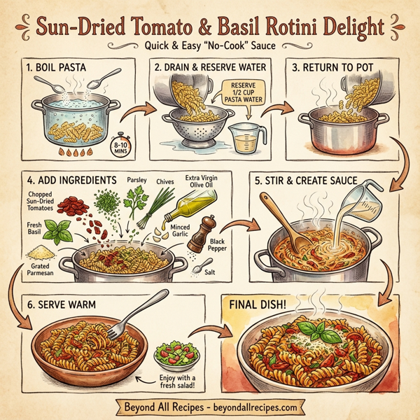 Sun-Dried Tomato & Basil Rotini Delight instructions