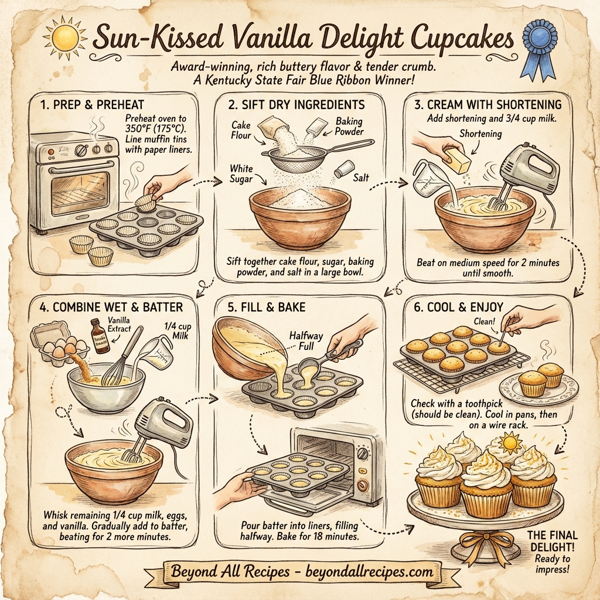 Sun-Kissed Vanilla Delight Cupcakes instructions