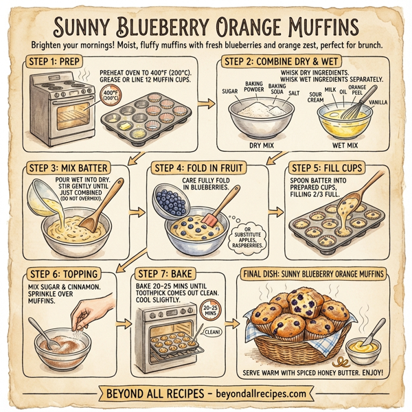 Sunny Blueberry Orange Muffins instructions