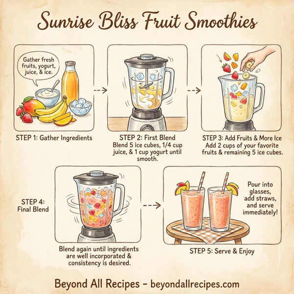Sunrise Bliss Fruit Smoothies instructions