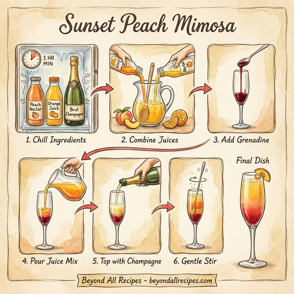 Sunset Peach Mimosa instructions