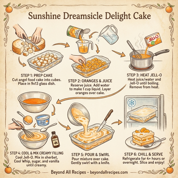 Sunshine Dreamsicle Delight Cake instructions