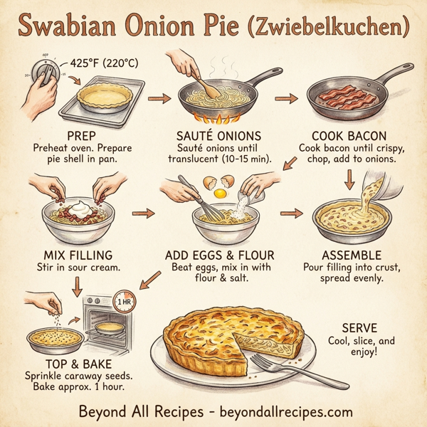 Swabian Onion Pie with Bacon and Sour Cream instructions