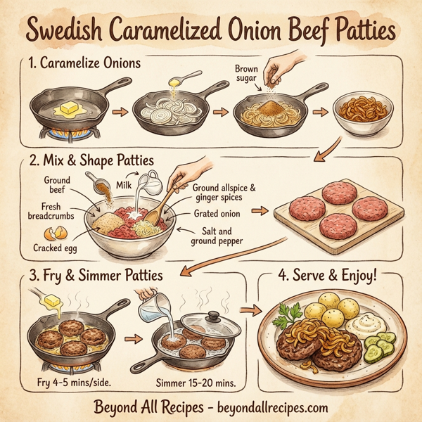 Swedish Caramelized Onion Beef Patties instructions