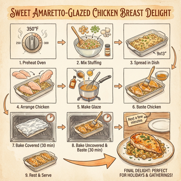 Sweet Amaretto-Glazed Chicken Breast Delight instructions