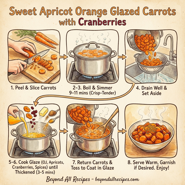 Sweet Apricot Orange Glazed Carrots with Cranberries instructions