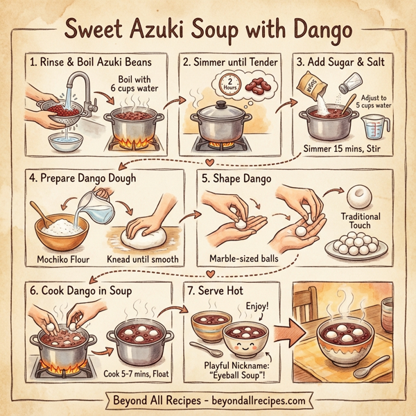 Sweet Azuki Soup with Dango instructions