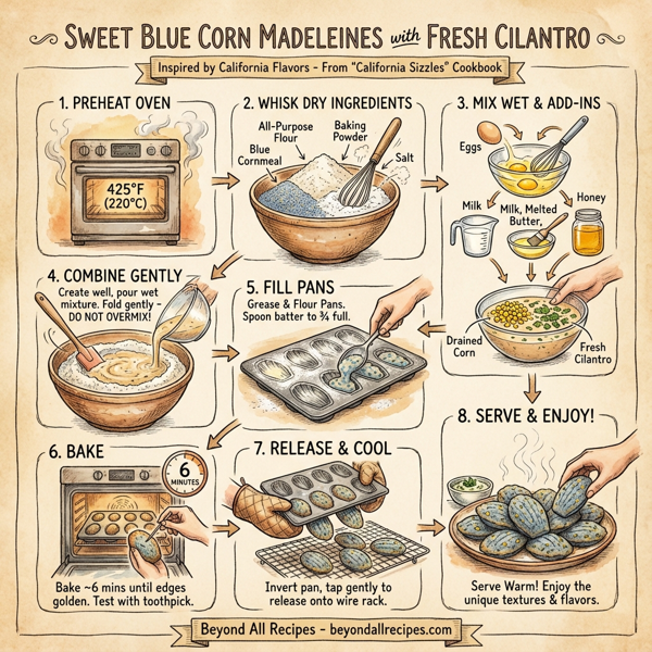 Sweet Blue Corn Madeleines with Fresh Cilantro instructions