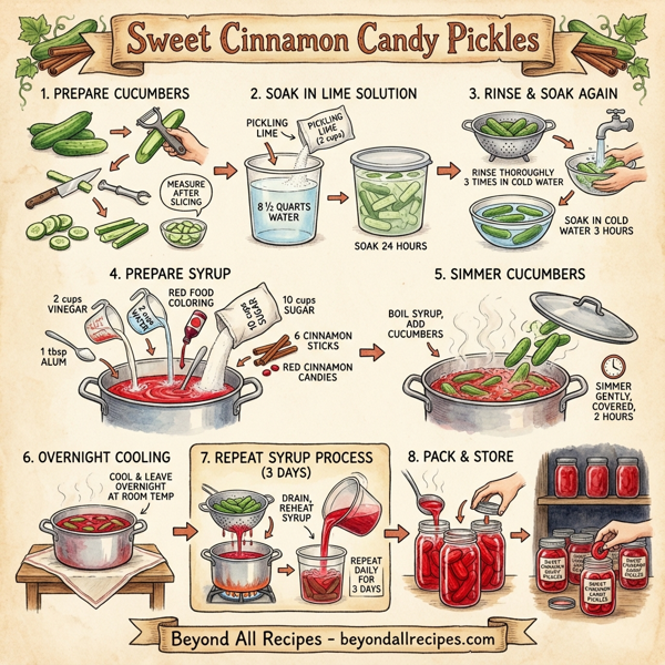 Sweet Cinnamon Candy Pickles instructions
