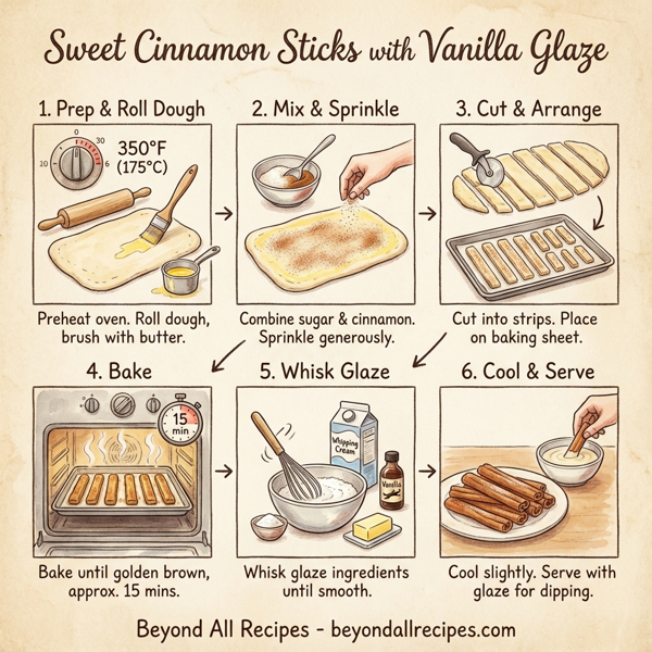 Sweet Cinnamon Sticks with Vanilla Glaze instructions