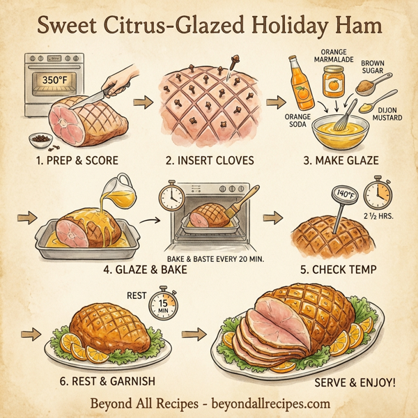 Sweet Citrus-Glazed Holiday Ham instructions