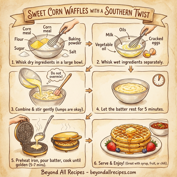 Sweet Corn Waffles with a Southern Twist instructions