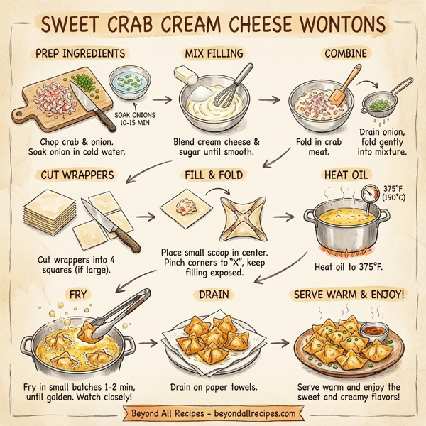 Sweet Crab Cream Cheese Wontons instructions